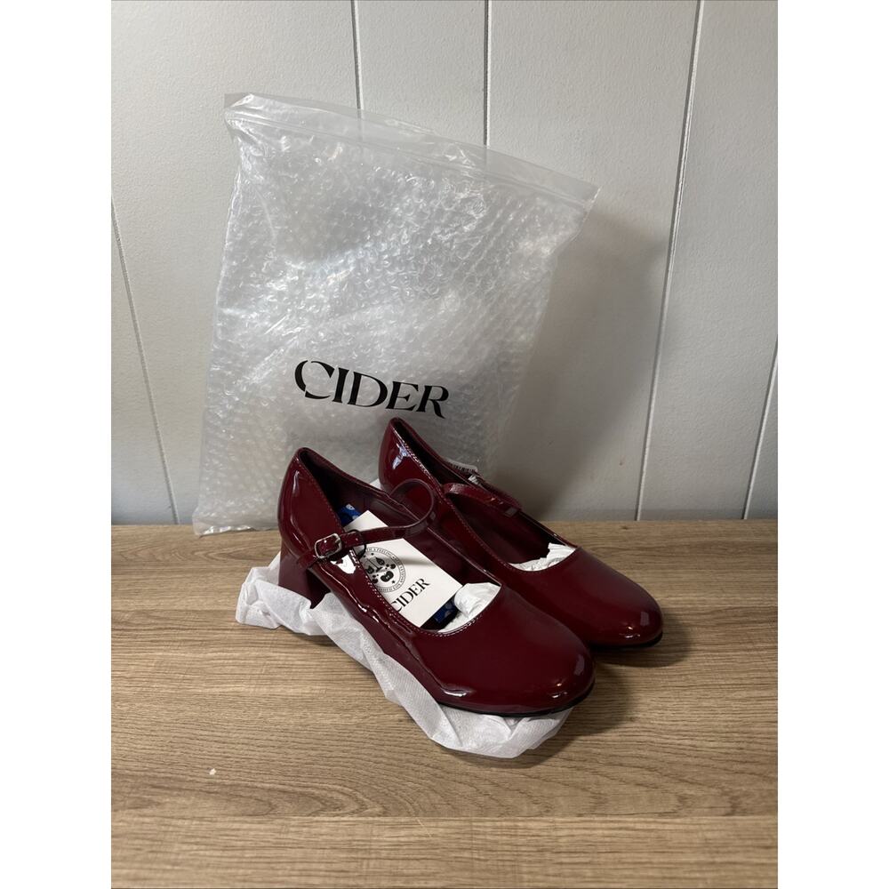 Cider Women's High Heel Round Toe Shoes - Wine Color- Size 39 YY